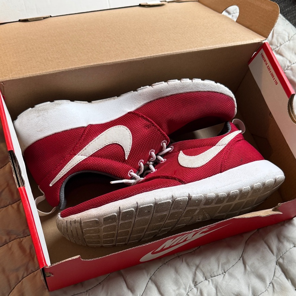 Nike Kids Red and White Sneakers
